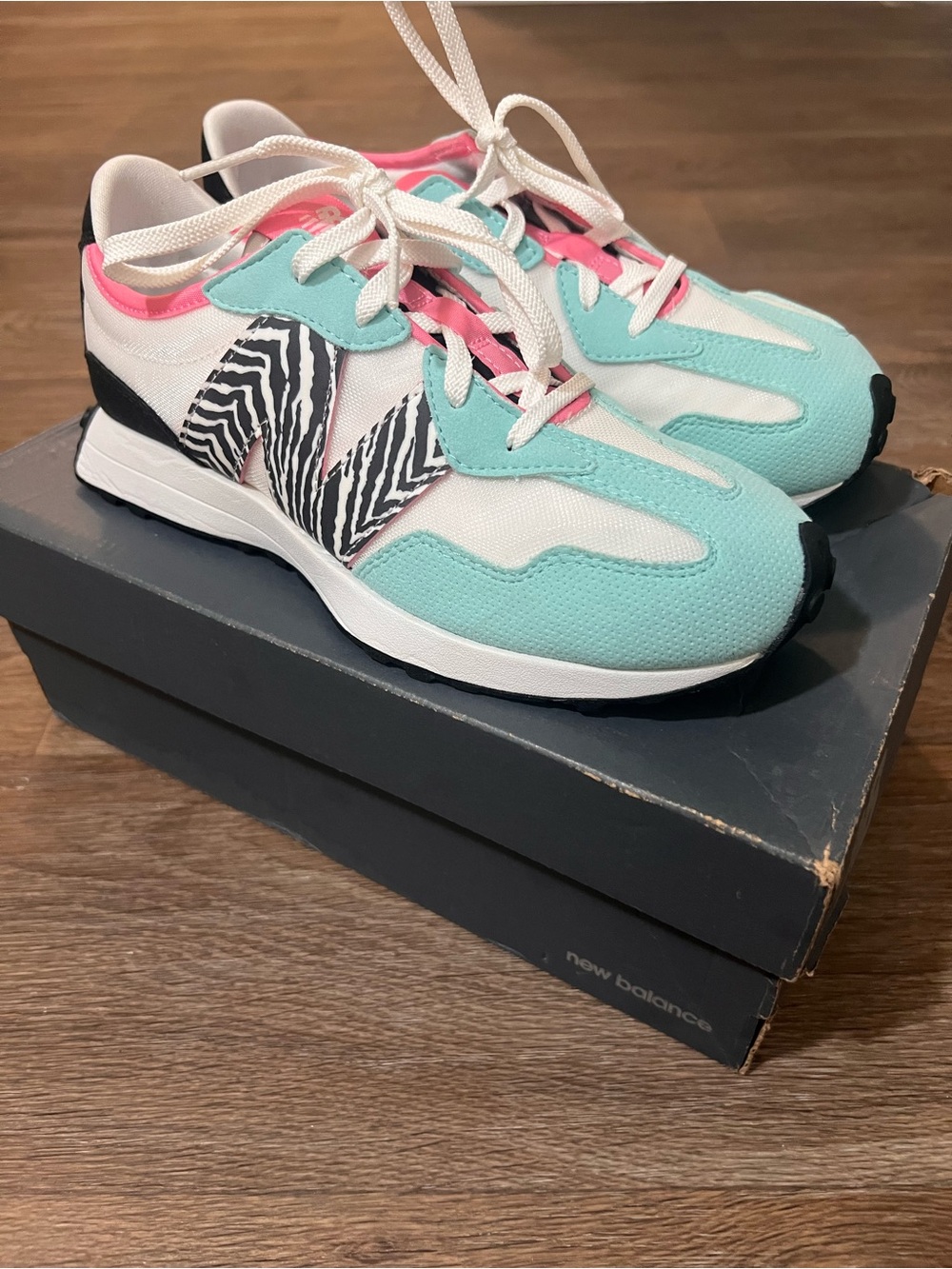 New Balance Mint, Pink & Black Zebra Accent Sneakers - Picture 4 of 8